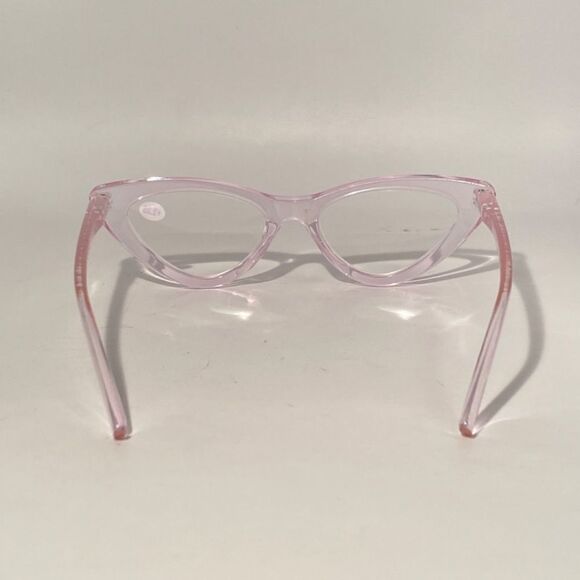 1339 Emma Cateye Reading Glasses 2.25 Clear Pink Readers NWT - Picture 5 of 9